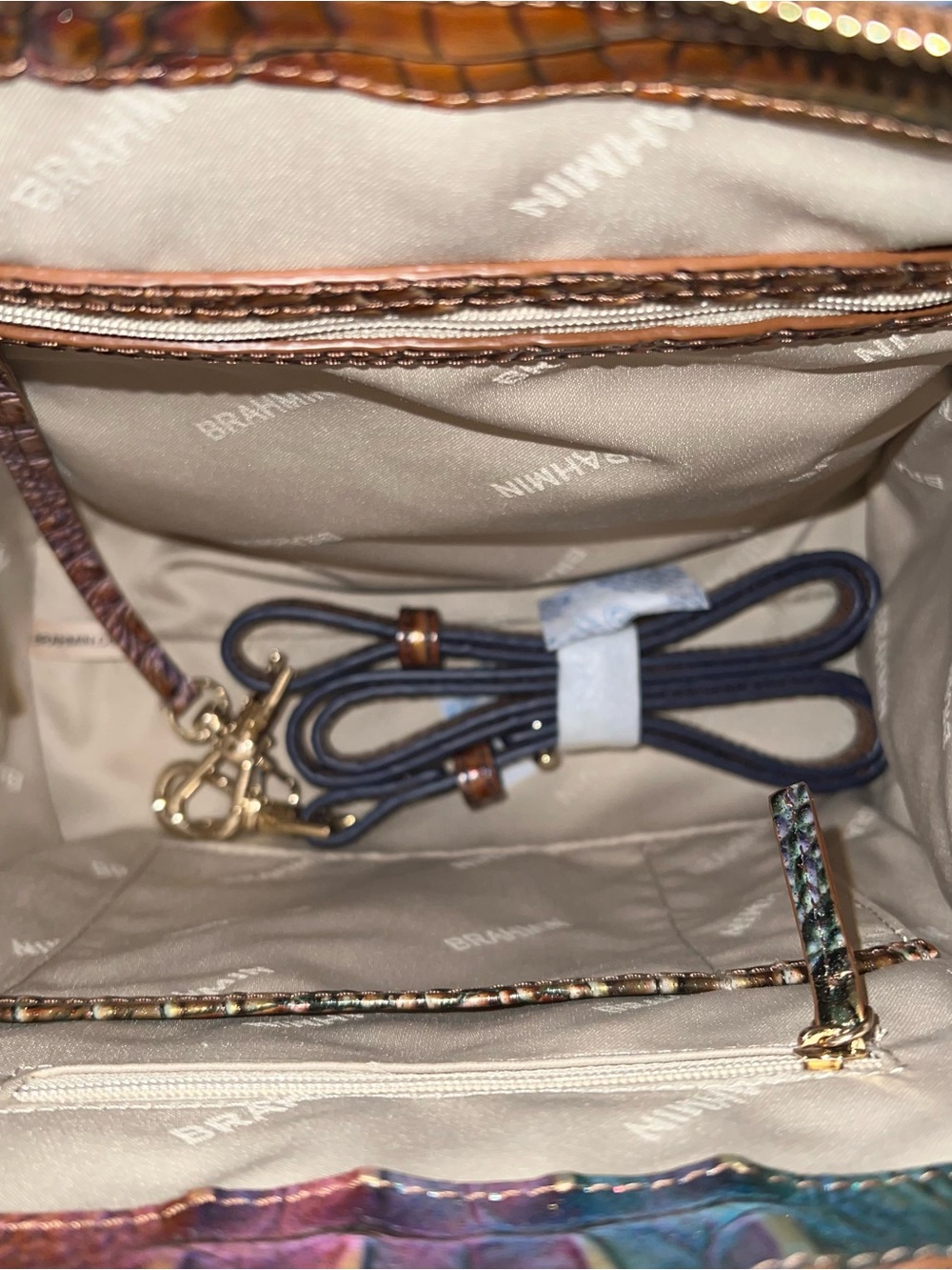 NEW Brahmin Small Caroline Satchel in Mystical Ombre Pecan Melbourne - Picture 11 of 11